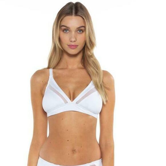 Mossimo Del Mar Camilla Bralette Bikini 2 Pc SwimWear High Waist Small White - Picture 3 of 9